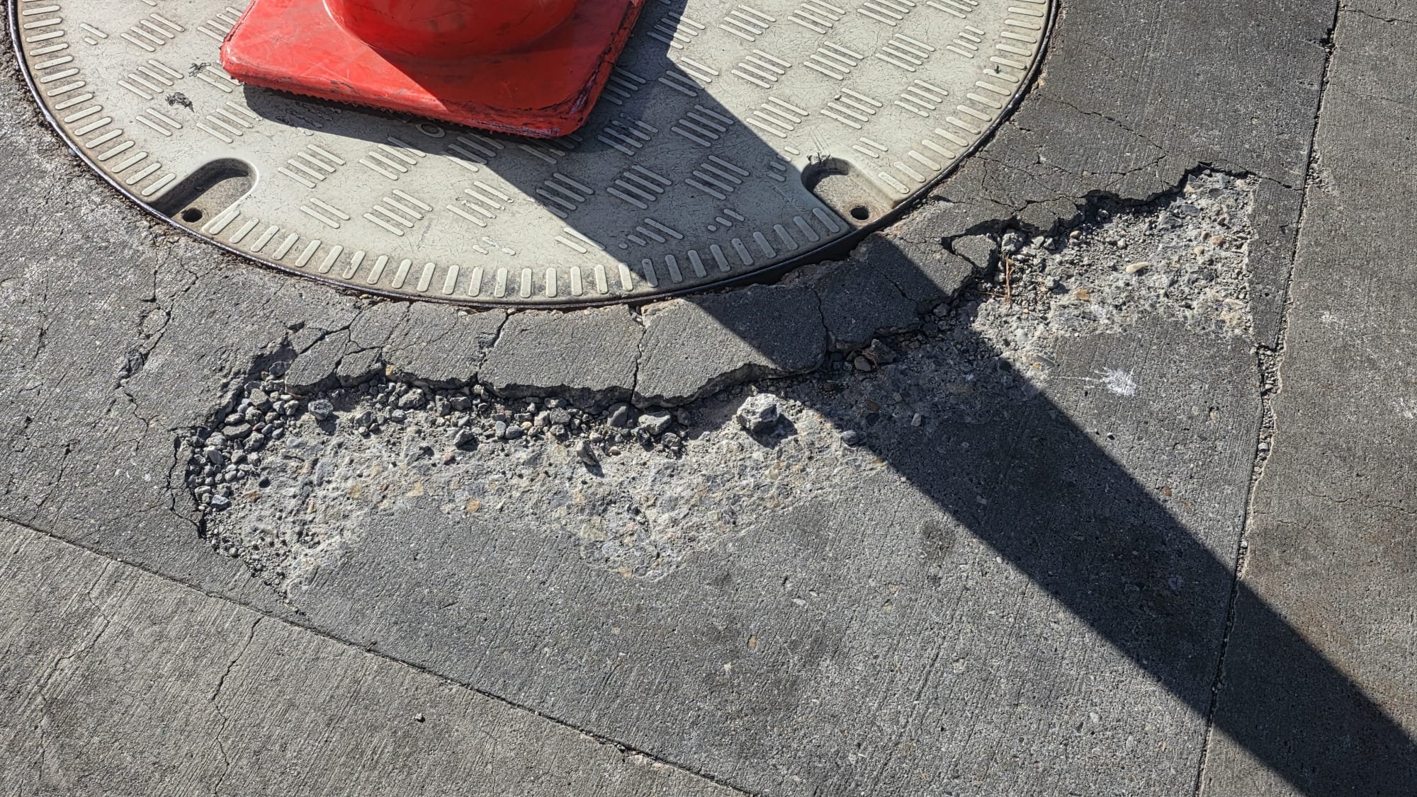 Before photo of commercial utility access repair