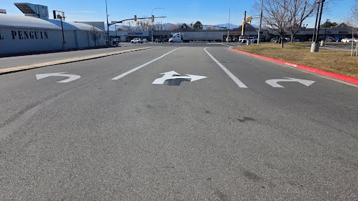 After asphalt and parking lot marking work